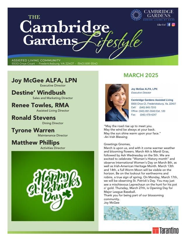 Assisted Living Current Newsletter